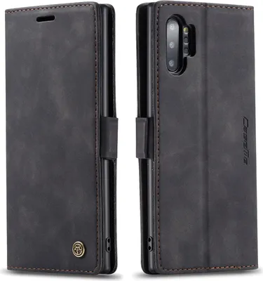 Image de Galaxy Note 10+ Plus Case, RetroPolyuréthaneLeather Case, Card Pockets, Magnetic Closure, Case with Stand Function for Samsung Galaxy Note 10 Plus / Note 10+ black