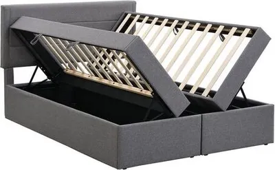 Produktbild von Polsterbett Doppelbett mit Lattenrost Metallrahmen Stauraum Jugendbett 140x200cm Gaestebett Praktische Schlafzimmermoebel ohne Matratze Kinderbett