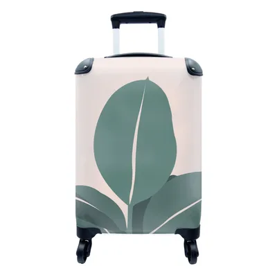 Produktbild von MuchoWow® Koffer Handgepäck Trolley Rollkoffer Kleine Reisekoffer mit 4 Rollen - Sommer - Blätter - Pastell - Cabin Size < 55x40x23 cm & 55x40x20 cm - Fotokoffer - Kabinenkoffer - Boardgepäck - Reise-Box - Reisekoffer - Reisegepäck - Koffer mit Bild - Trolley für Kinder
