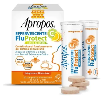 Immagine prodotto di Apropos Effervescente C Fluprotect Senza Zuccheri 20 Compresse Effervescenti