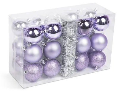 Immagine prodotto di Set di decorazioni natalizie per albero - colore viola - 26 pezzi per set