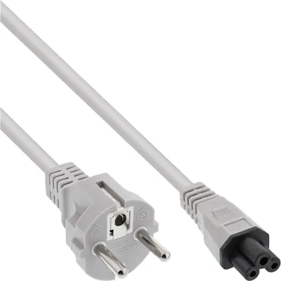 Produktbild von InLine Netzkabel für Notebook, 3pol Kupplung, grau, 1,8m, 1,8 m