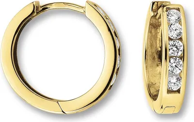 Produktbild von Creole Zirkonia 333/- Gelbgold 3,0 x 13,5 mm