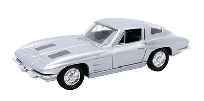 Produktbild von Chevrolet Corvette 1963 Modellauto aus Metall Modell Auto Spielzeugauto 94 (Silber-Metallic)