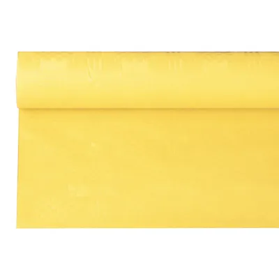 Produktbild von Papstar Papiertischtuch mit Damastprägung 6 m x 1,2 m gelb 85469