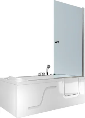 Produktbild von Seniorendusche Kombi Duschkabine Whirlpool Seniorenwanne mit Tür S17D-EH-WP-L 150x75x194 cm