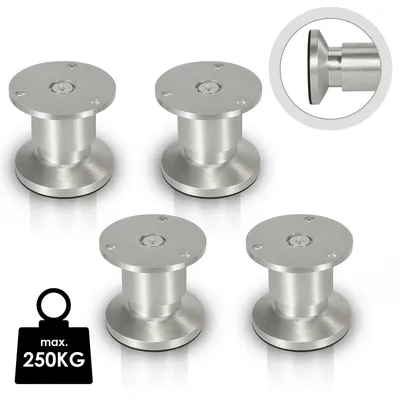 Zdjęcie produktu dla Fiqops 4X nóżki meblowe nóżki cokołowe nóżki cokołowe regulowane nóżki kanapowe nóżki meblowe regulowane aluminiowe 150mm