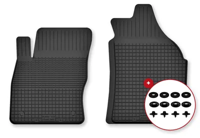 Zdjęcie produktu dla Dywaniki gumowe przednie do Nissan Qashqai +2 2007-2013 (crossover) – 2 szt., czarne, dobierane – Wielganizator Semi-Universal