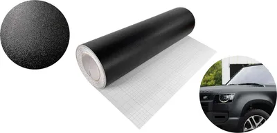 Produktbild von Autofolie Matt 50x50 cm - Strukturfolie Schwarz Matt - Klebefolie Auto mit Luftkanal-Kleber und UV-Schutz - Selbstklebend Folie für Innen und Außen - Auto Folierung für Tuning - Carwrappingfolie
