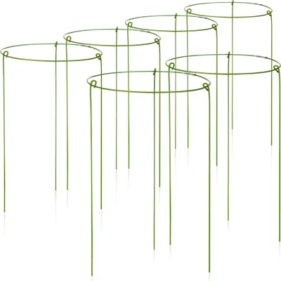 Produktbild von COM-FOUR® 6x Blumen- und Staudenhalter 28cm - Strauchstütze rund - Buschstütze für Blumen, Rankengewächse und Stauden - Ø 18 cm