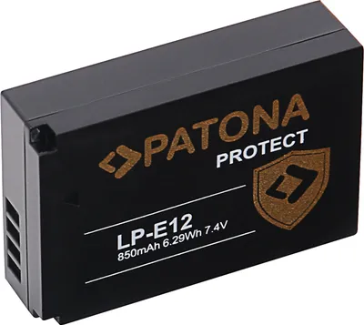 Produktbild von PATONA PT1652 LPE12 Lithium Ionen (Li-Ion) Akku fÃ1/4r Canon Digitalkamera, Akkutyp Canon LP-E12