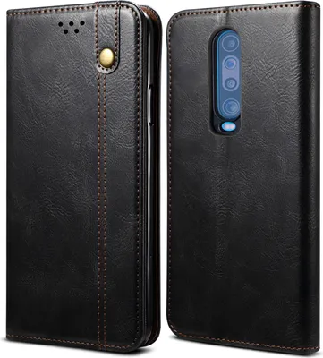 Image de Etui pour Xiaomi Poco X2, étui en cuir avec fonction stand noir