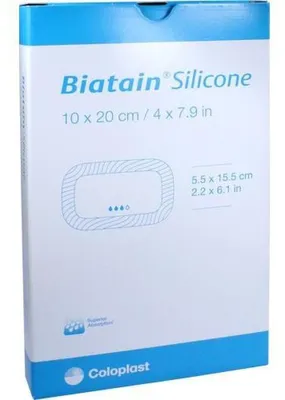 Immagine prodotto di Medicazione in schiuma di silicone Biatain 10x20 cm, 5 pezzi VER