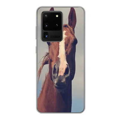 Produktbild von MuchoWow® Handyhülle Schutzhülle Hülle für Samsung Galaxy S20 Ultra Pferd - Luft - Blau Silikon Softcase Handy Hülle - Karteninhaber