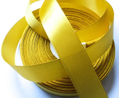 Taftband 50 m x 25 mm, Polyester, Satin-Effekt, gold