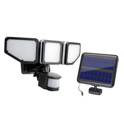 Image de iQtech iPro 200 Puissante lampe solaire d'extérieur, 200 LED, capteur, sans fil