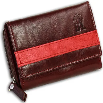 Immagine prodotto di DrachenLeder portafoglio donna uomo in vera pelle rosso scuro bordeaux 10x3x8 D2OPZ100V