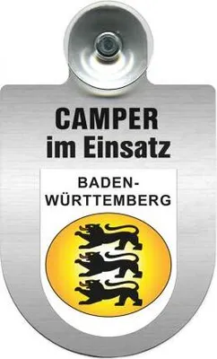 Produktbild von Einsatzschild Windschutzscheibe incl. Saugnapf - Camper im Einsatz - 309764 - incl. Regionen nach Wahl Color - Region Baden-Württemberg
