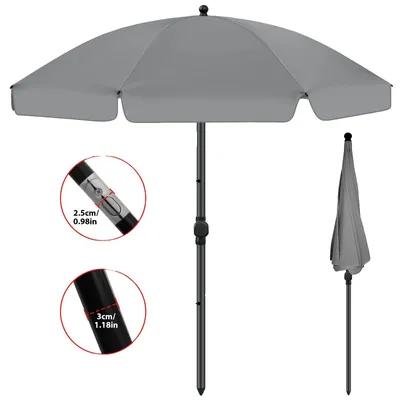 Produktbild von Garten Pavillon Zelt, verstellbares Neigungsdach, UV-Schutz, Rund Grau