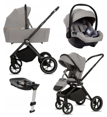 Obrázok produktu pre BabyLux® Kočík 4v1 Set GAVIA, Skladací a ľahký, Kombinovaných Kočíkov Vrátane Vaničky, Cestovného Kočíka, Autosedačky I-Size, Základne do Auta, 4 Polohy Sklonu, 0–22 kg, UV 50+