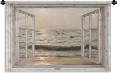 Produktbild von MuchoWow® Wandteppich Wandbehang Aussicht - Meer - Strand 120x80 cm Tapisserie Dekoration Wandtuch - Wanddekorationen - Wandtücher