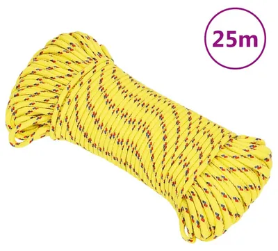 Zdjęcie produktu dla vidaXL Bootsseil Gelb 4 mm 25 m Polypropylen
