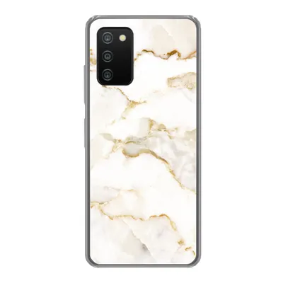 Produktbild von MuchoWow® Handyhülle Schutzhülle Hülle für Samsung Galaxy A03s Marmor - Limette - Gold - Luxus - Marmoroptik - Weiß Silikon Softcase Handy Hülle - Schutz