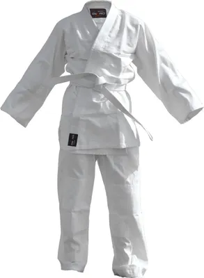 Produktbild von Judo Anzug Kinder 150 cm – Weiß – Judogi für Anfänger – 100% Baumwolle – inkl. Gürtel – Enero