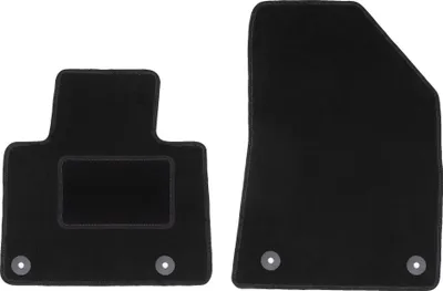 Produktbild von Velours-Fußmatten Vorne passend für Citroen C5 II X7 (Liftback, Limousine, Kombi, Tourer, Bj. 2008-2017) –  schwarz, passgenau, mit Befestigungen set 2 Stk. - STANDARD