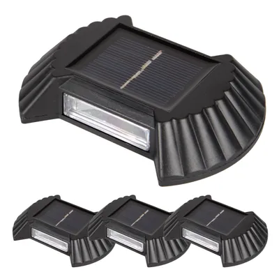 Produktbild von 4x LED Solar Wandleuchte 10cm 4500K Neutralweiß 15lm 0.3W 120° IP65 Schwarz