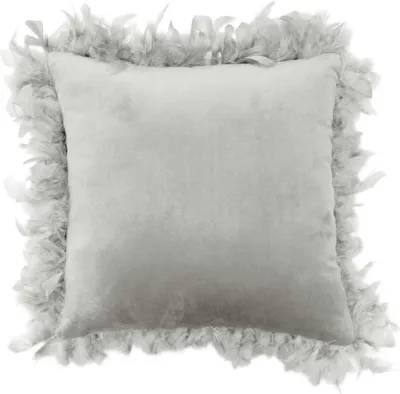 Image de Coussin décoratif en velours 40 x 40 cm Qirin Light grey