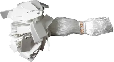 Produktbild von 100 Hängeetikett 7 x 15 mm  Preisetiketten weißer Faden