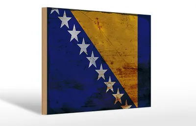 Produktbild von Holzschild Flagge Bosnien und Herzegowina 30x20cm Rost