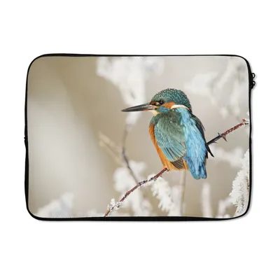 Produktbild von MuchoWow® Laptop Hülle 13 Zoll Eisvogel - Schnee - Äste Laptoptasche - Laptophülle - Sleeve - Rundumschutz