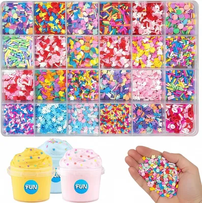Productafbeelding van - Set van 24 - Super schattige Slime Charms hangers - 265 g - Kleurrijke Kawaii hangers - Decoratieve 3D