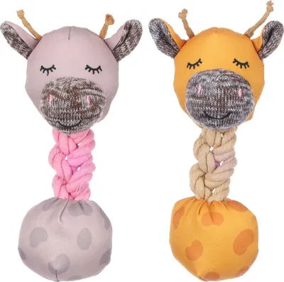 Image de Jouet pour chien Flamingo pour chiots Britty Girafe avec balle & corde