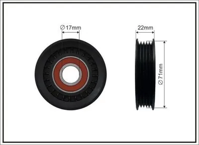 Produktbild von CAFFARO 500349 Spannrolle Keilrippenriemen 71mm