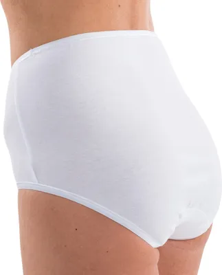 Damen high-waist hochgeschlossene Slip Hüftslip weiß Rückansicht