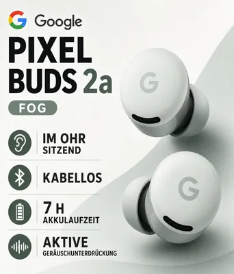 Obrázok produktu pre Google Pixel Buds 2a, Bezdrôtový, Hovor / hudba, Slúchadlá s mikrofónom, Šedá