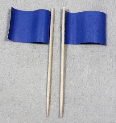 Produktbild von Party-Picker Flagge Uni Blau Papierfähnchen in Spitzenqualität 25 Stück Beutel