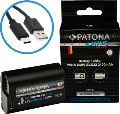 Produktbild von PATONA Platinum Akku mit USB-C Input Panasonic DMW-BLK22