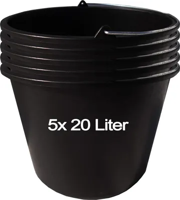 Image de Seau de construction GRIPLINE D 20l noir en plastique