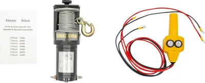 Produktbild von Elektrische Seilwinde - DC 12V - Zugkraft 900 kg - Hub 200 kg - Leistung 0,4 kW - Seillänge 6 m - IP67 - Schwarz