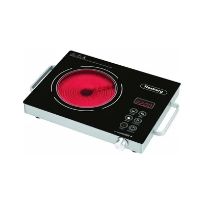 Image de Rosberg R51445P, 2200 W, 1 zone de cuisson, infrarouge, plaque vitrocéramique, portable, noire, plaque de cuisson électrique