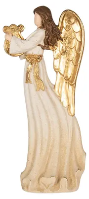 Produktbild von Clayre & Eef Dekorationsfigur Engel 28x16x63 cm Weiß Kunststoff