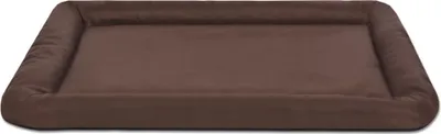 A brown dog bed on a white background.