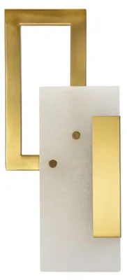 Obrázok produktu pre Nástenná lampa Cube zo zlatého kovu a skla, 15 x 8 x 33 cm