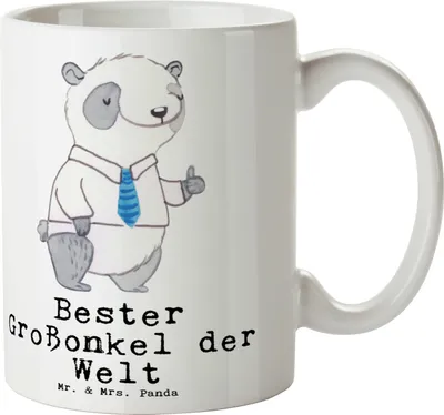 Produktbild von Mr. & Mrs. Panda Trinkbecher Panda Bester Großonkel der Welt - Weiß - Geschenk, Tasse, Teetasse, Kaffeebecher, Geschenkidee, bedruckt, Bedruckte, Onkel