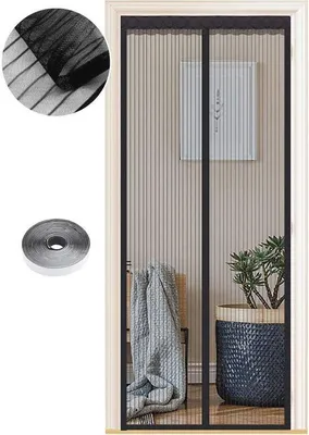 Immagine prodotto di Zanzariera per porte - Zanzariera con chiusura automatica, 85 x 200 cm, per porte di balconi, cantine e terrazze - facile da montare senza forature
