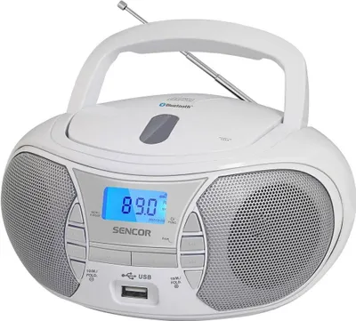 Produktbild von Sencor Radiorecorder Spt 2700 Wh mit CD, Bluetooth, MP3, 3W Leistung, weiß, 225x240x126 mm